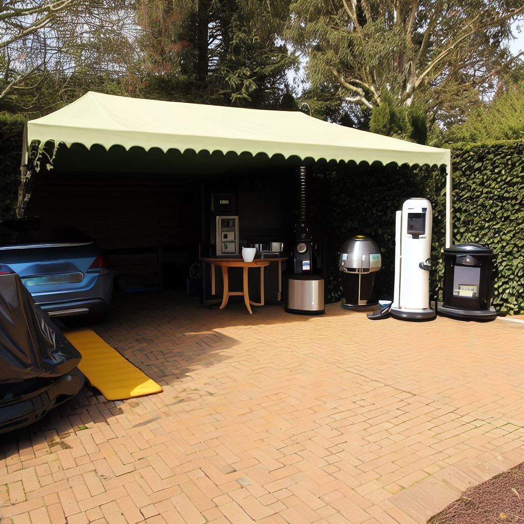 Driveway with carport and added extras