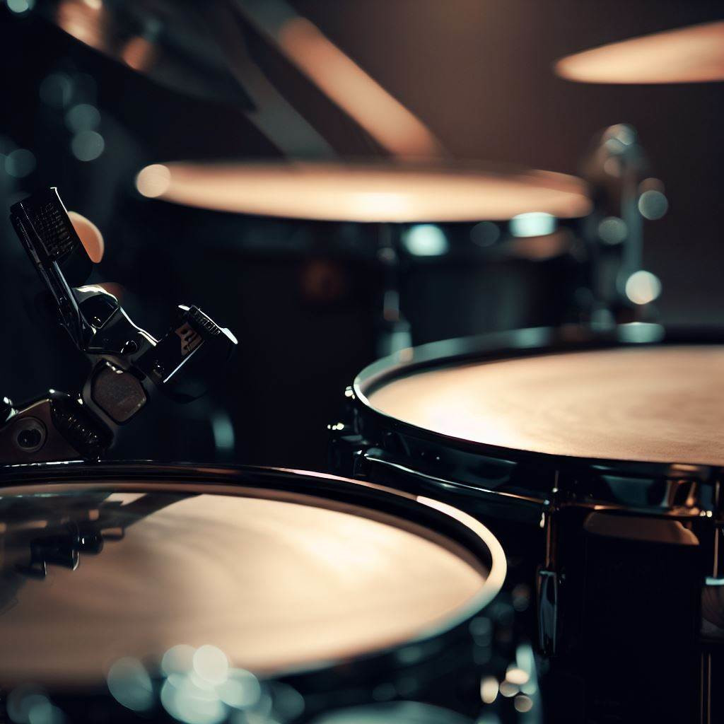 Close up of a drum kit