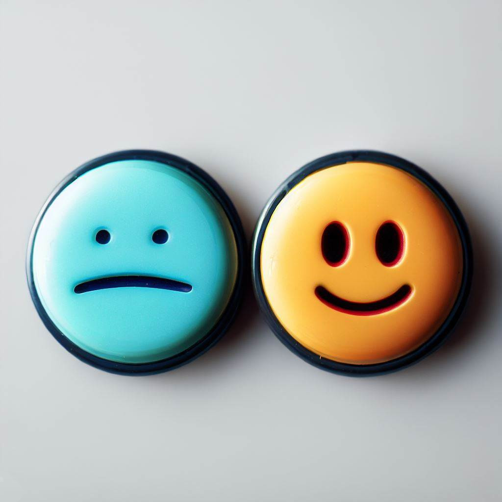 Happy and sad feedback buttons