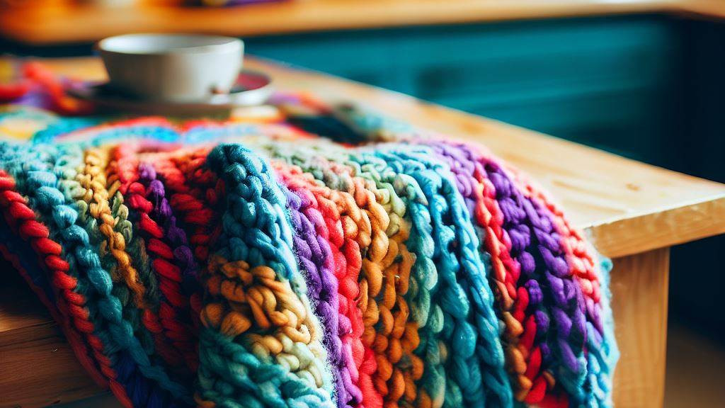 Knitting on the edge of a table